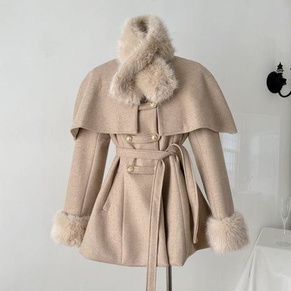 Women's Long Winter Dress With Detachable Collar