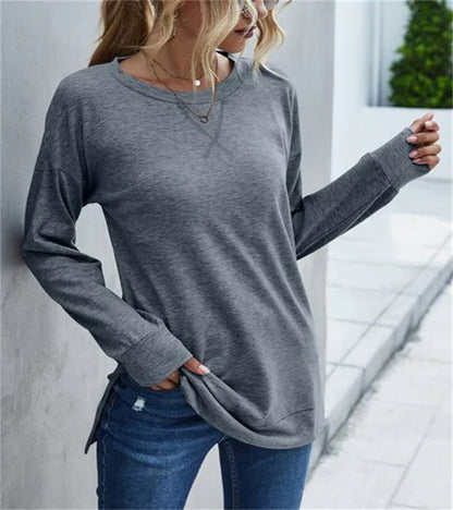 Spring Long-Sleeve Solid Color