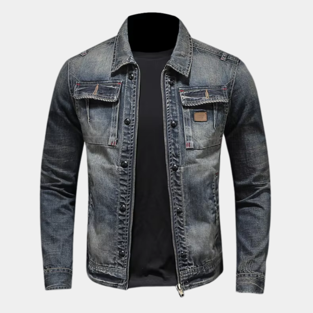 Fashionable Men's Slim Fit Denim Jacket