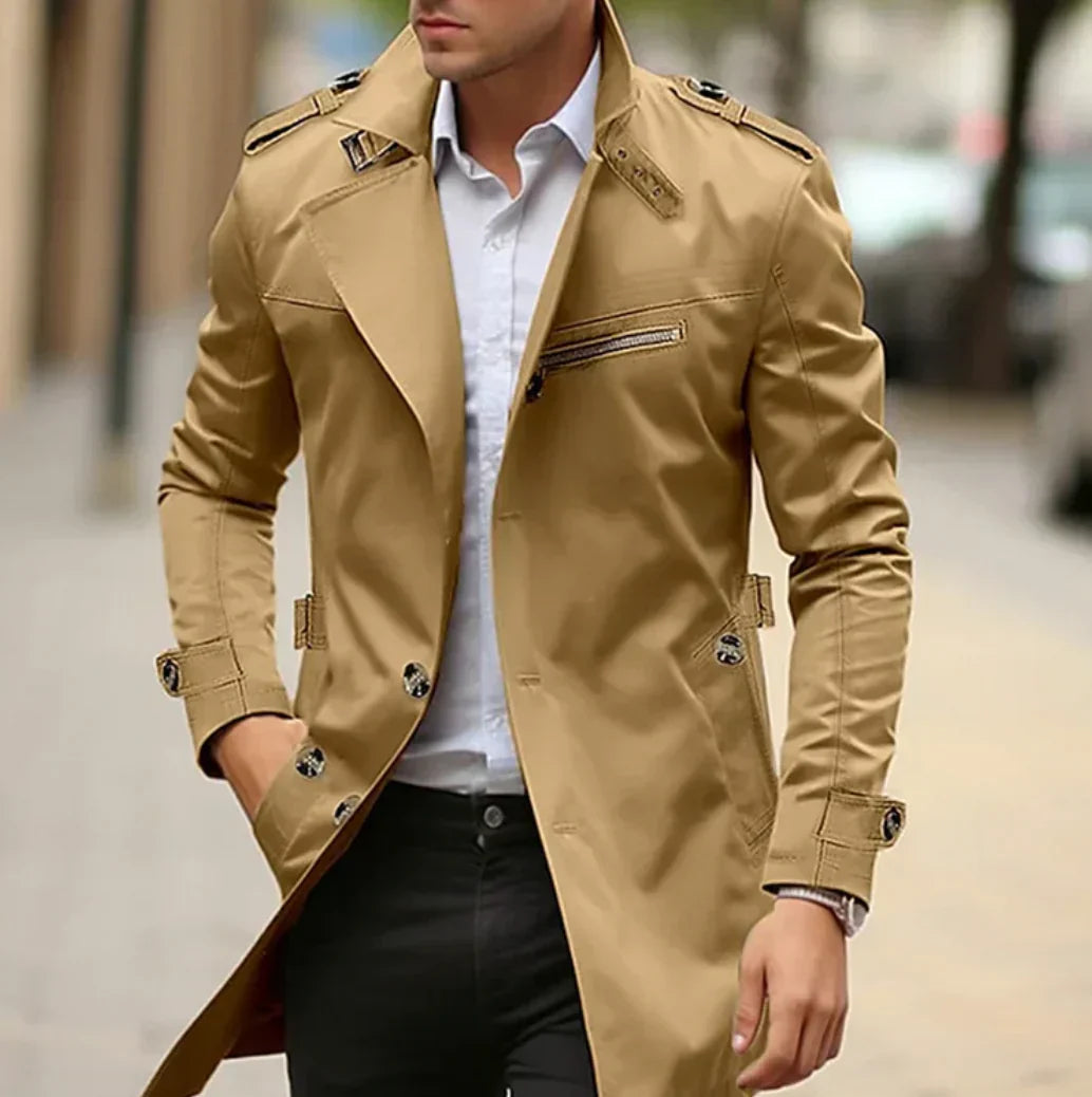 Stylish Men's Trench Coat Italian Elegant