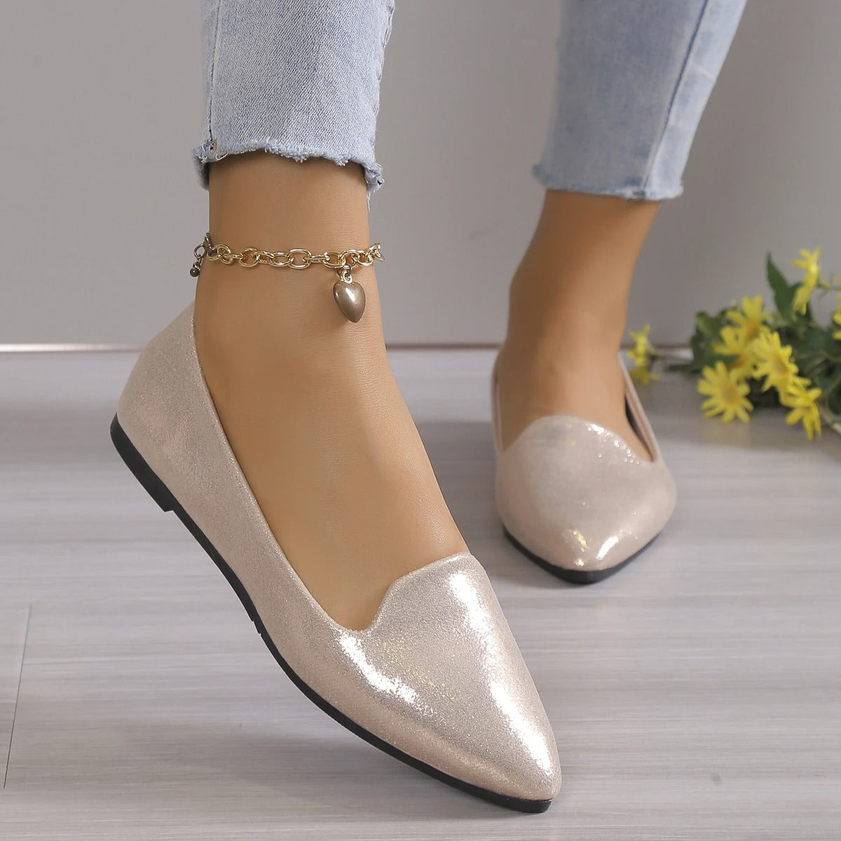 Damen Ballerinas Frühling Trendy Schuhe - IdealeKleiden