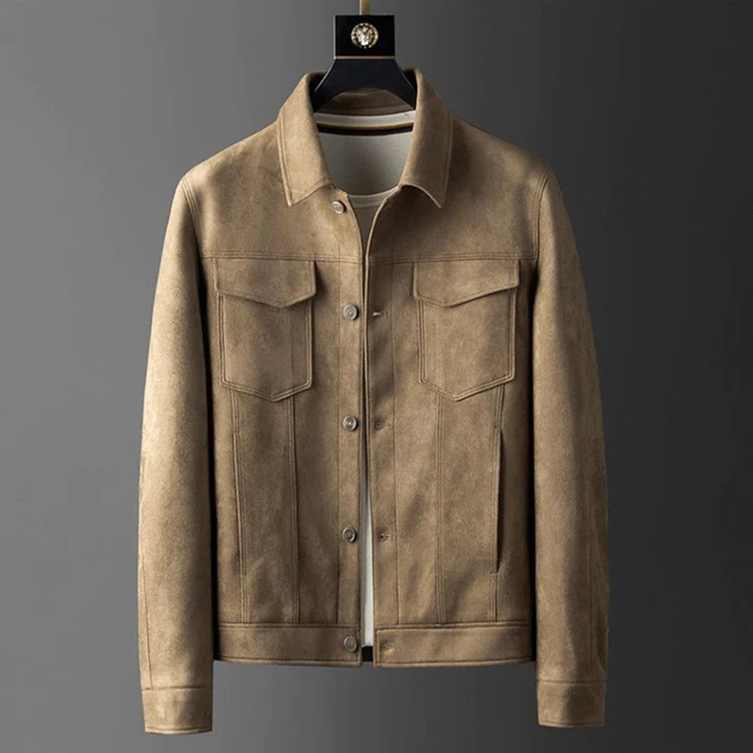 Men's Suede Jacket Wind and Water Resistant