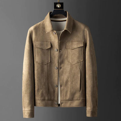 Men's Suede Jacket Wind and Water Resistant