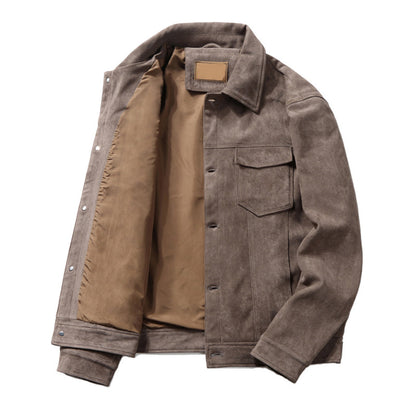 Men's Suede Jacket Wind and Water Resistant