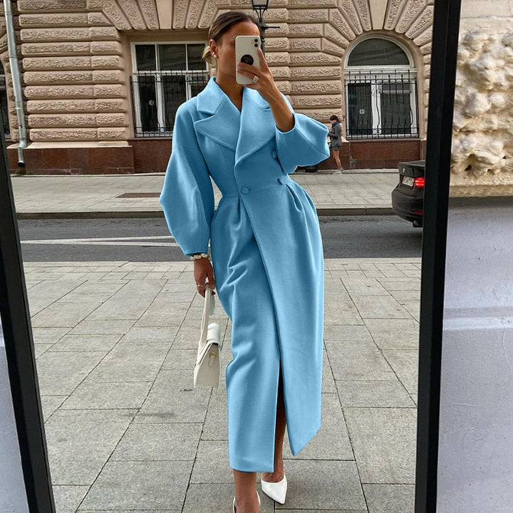 Eleganter Damen Wollmantel Langärmlig Warm &amp; Chic