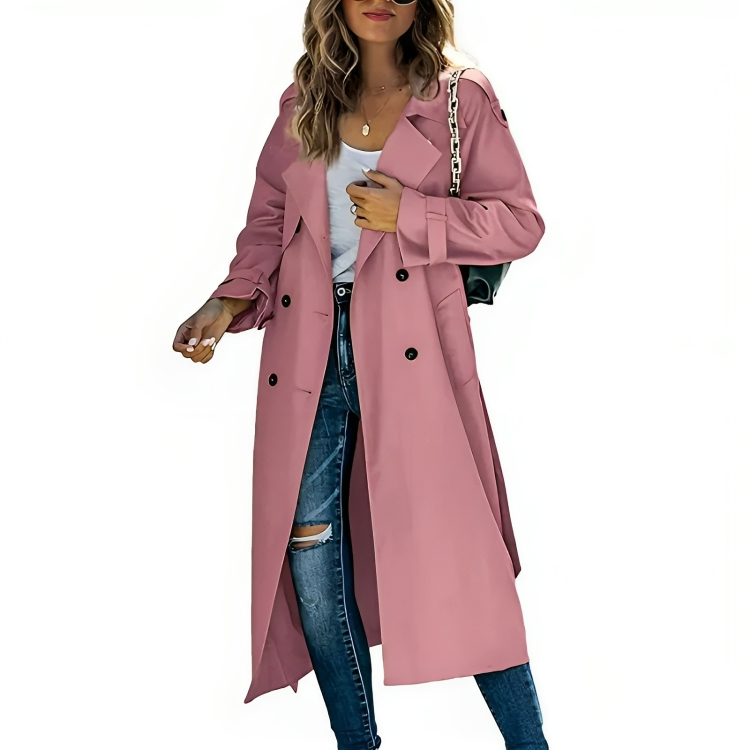 Stylisher Damen-Trenchcoat Elegant mit Gürtel - IdealeKleiden