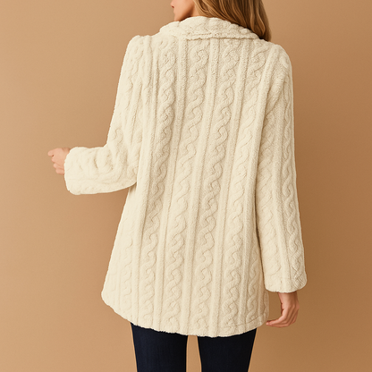 Warme Damen Winterjacke Teddy Lang - IdealeKleiden