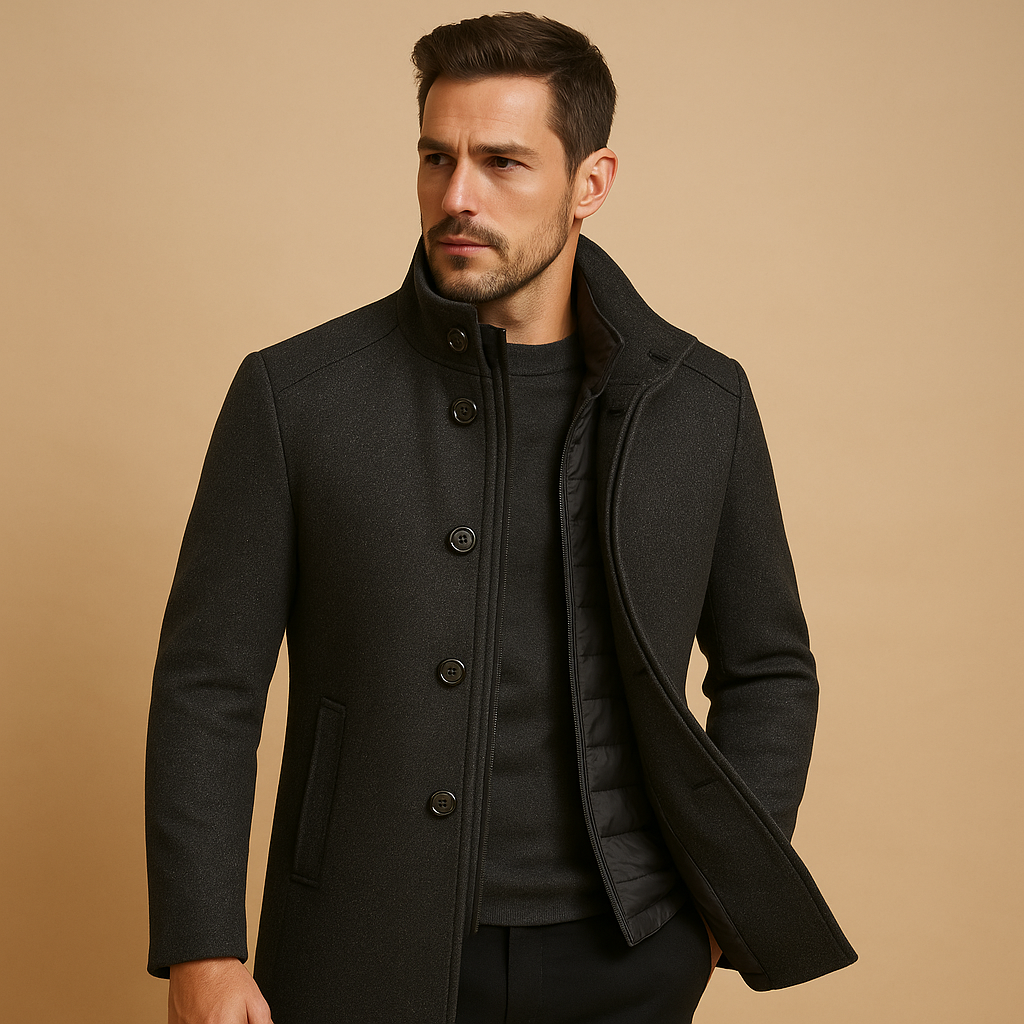 Men's Winter Coat Straight Cut Elegant
