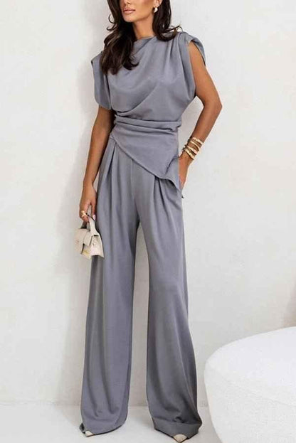 Elegant Two-Piece Sleeveless Wide Leg
