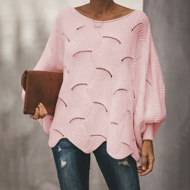 Damen Strickpullover Bequem Herbst - IdealeKleiden