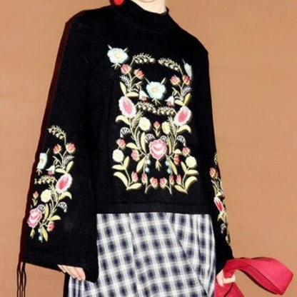 Embroidered Floral Sweaters for Women
