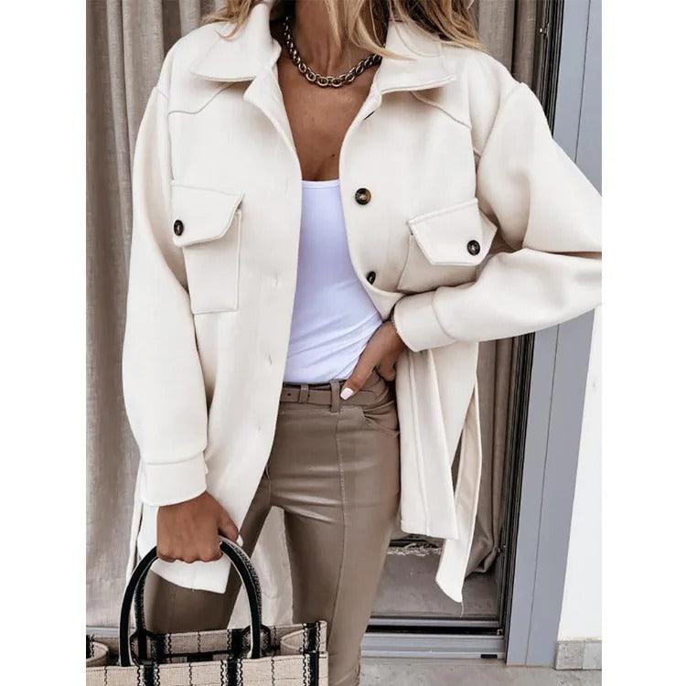 Light Summer Coat Long Wool Coat Women's
