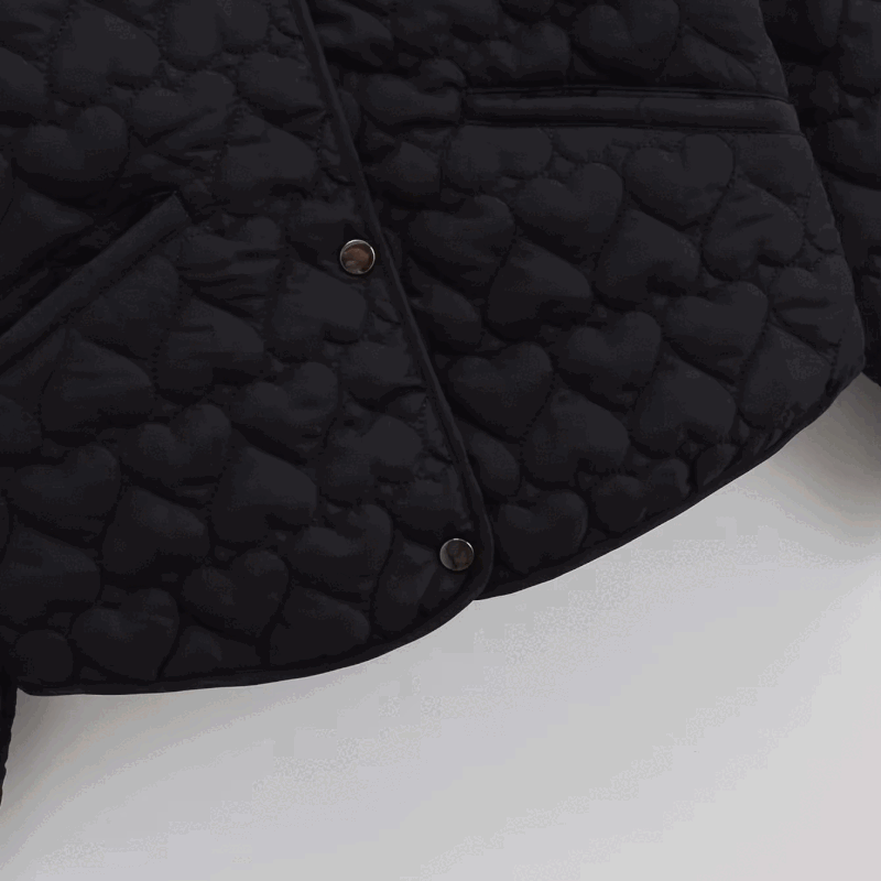 Damen Steppjacke Herzen Muster - Leichter Puffer Damenjacke - IdealeKleiden