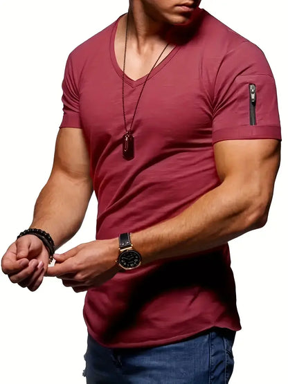 Faustino - Comfortable Men's V-Neck T-Shirt Modern