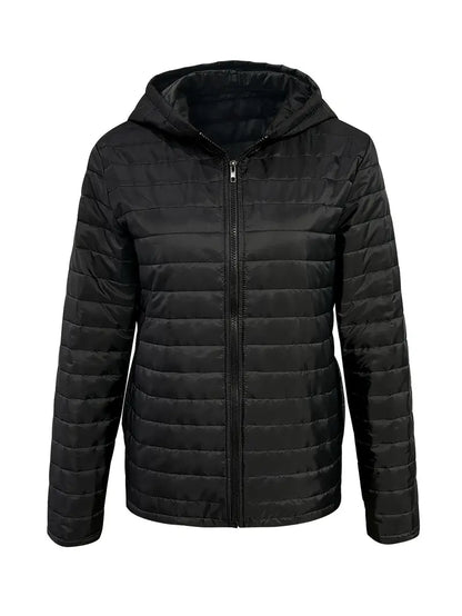 Stylish Quilted Hip-Length Jacket with Hood