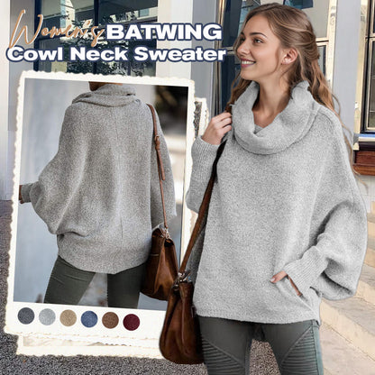 Gemütlicher Pullover Batwing Schnitt mit Taschen - IdealeKleiden