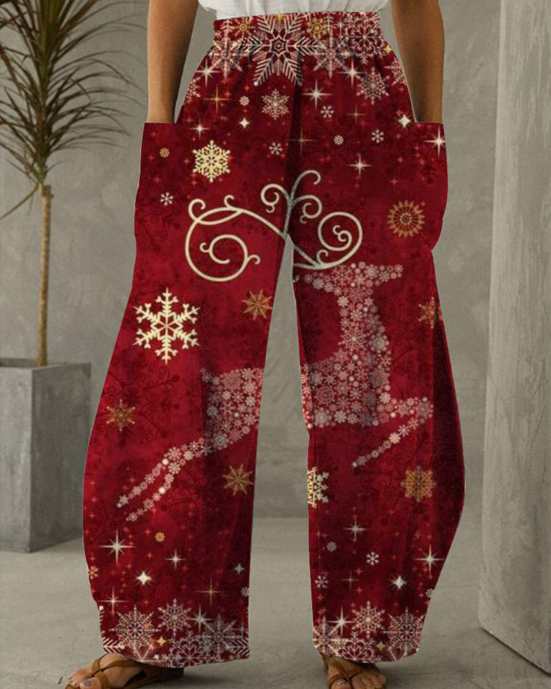 Christmas Trousers Leisure Trousers With Festive Print