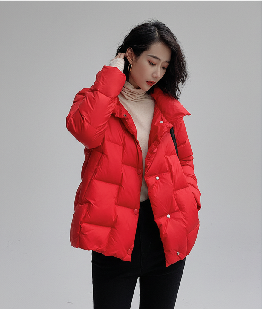Soft Quilted Jacket Modern Fit Stand-Up Collar