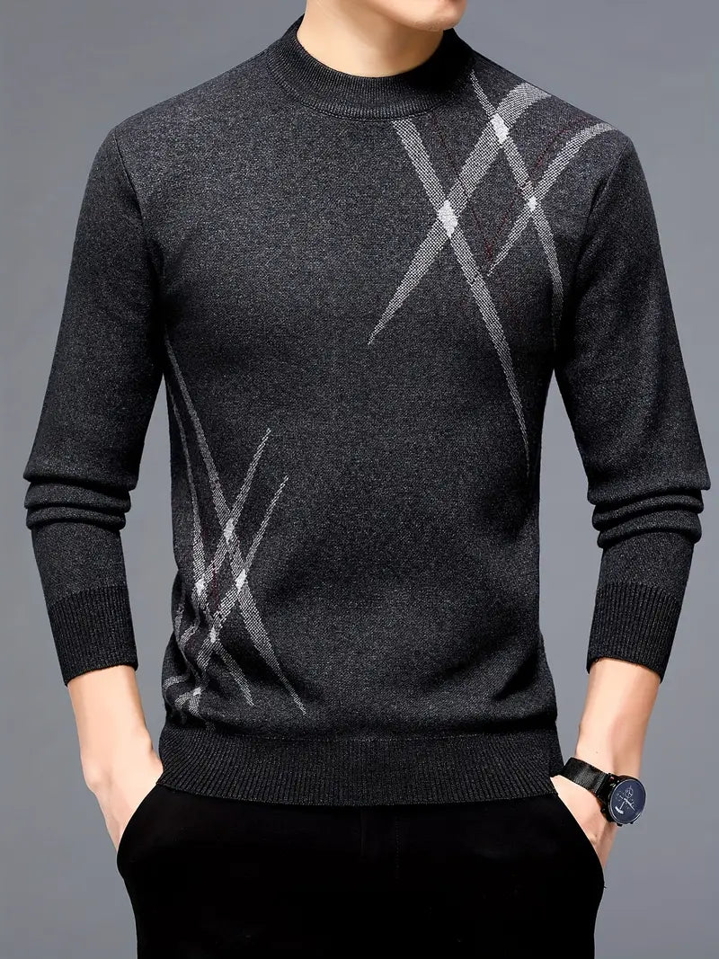 Stylish Men's Geometric Pattern Sweater