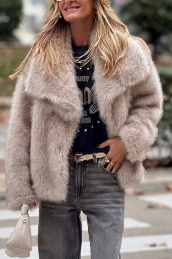 Stylish Fox Coat Short Modern