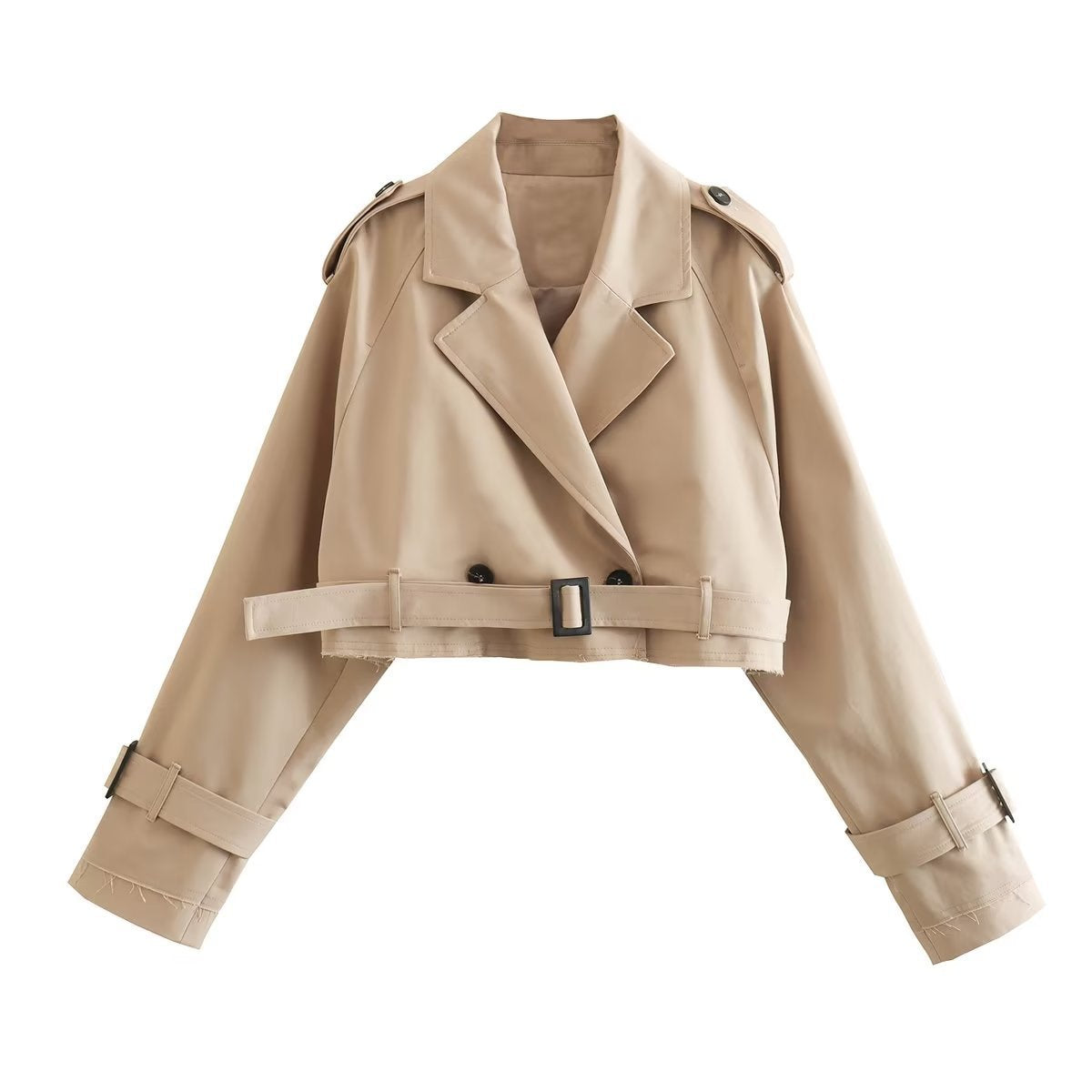 Elegant Trench Coat Women Short Modern Belt