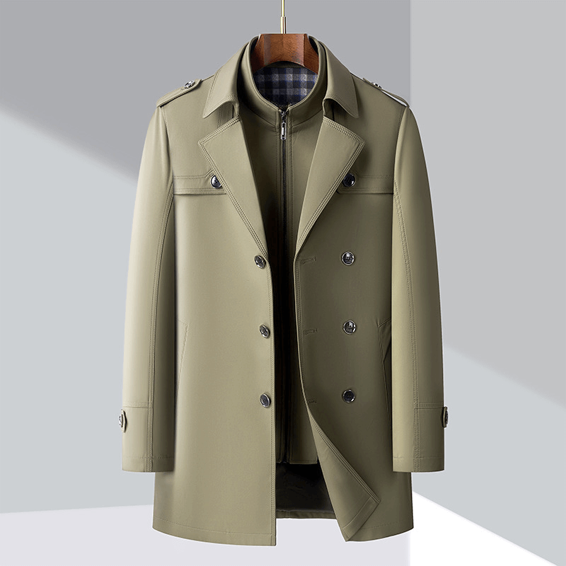 Modern Men's Double Breasted Trench Coat