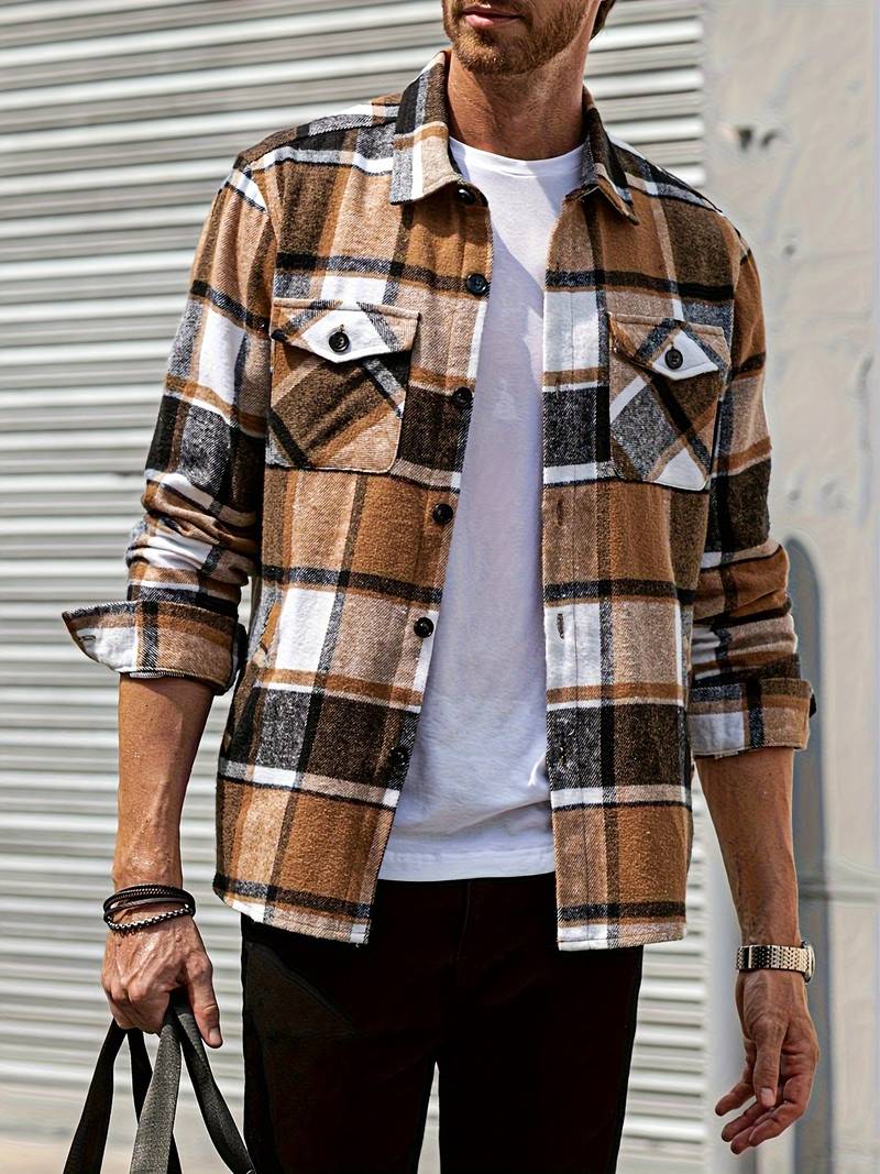 Men's Plaid Jacket Modern Style