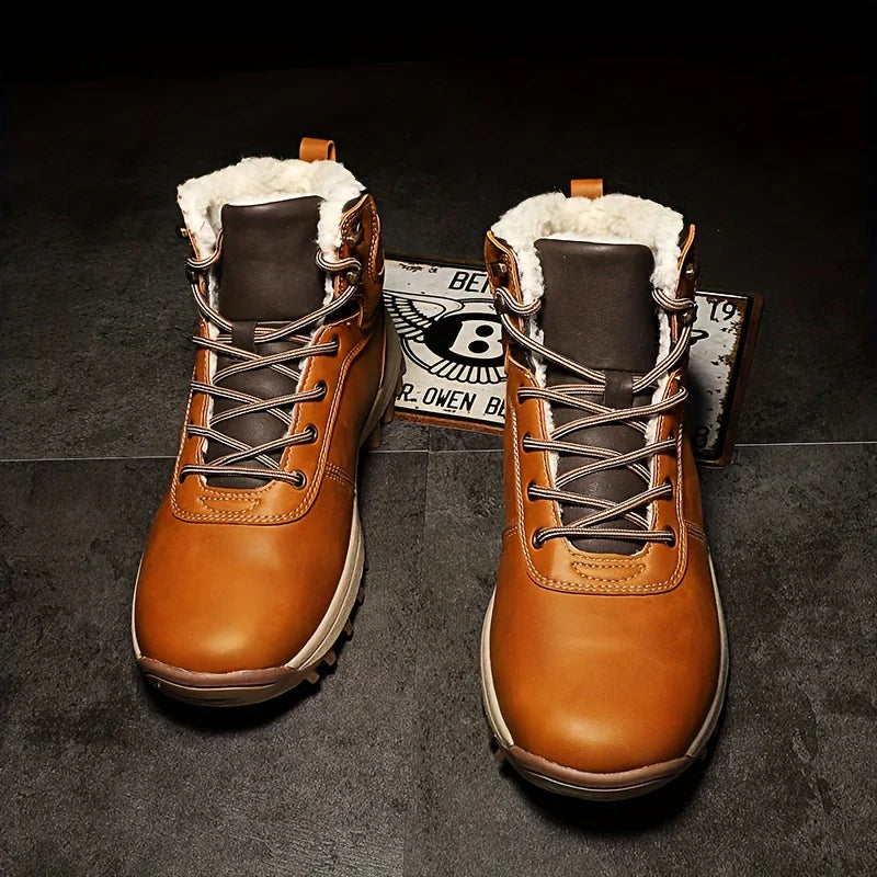Herren Winterstiefel Leder Vintage Style - IdealeKleiden