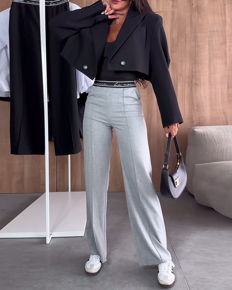 Elegant Women's Trousers Black With Zipper