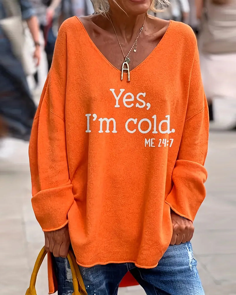 Fashionable V-neck dress with slogan print