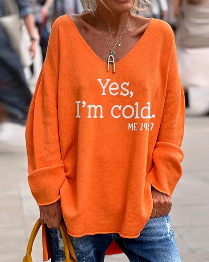 Fashionable V-neck dress with slogan print