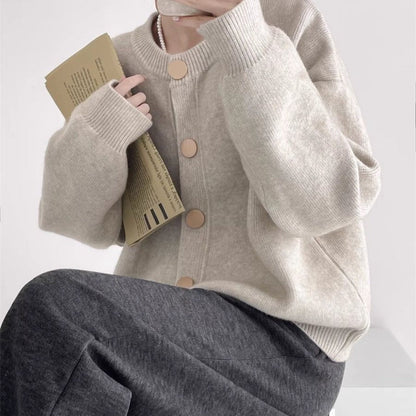 Damen Strickjacke Knöpfchen Verschluss