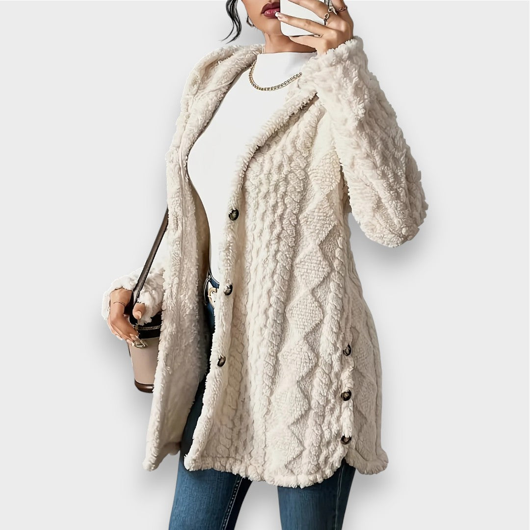 Soft Plush Pullover Hoodie Cardigan for Women
