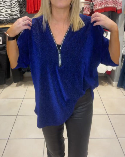 Women's Long Sleeve Elegant Zipper Top