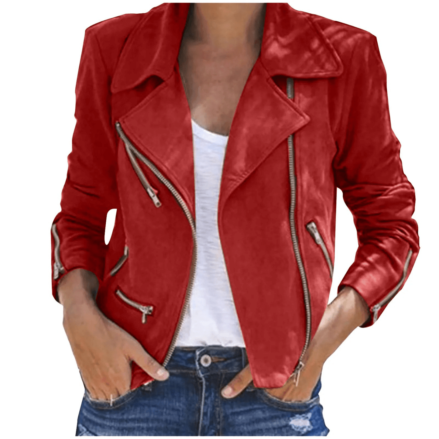 Women's Leather Jacket Retro Style Ladies