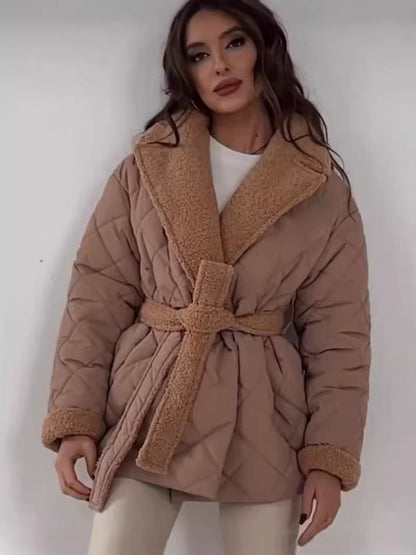 Winter Down Jacket Elegant Lapel Collar