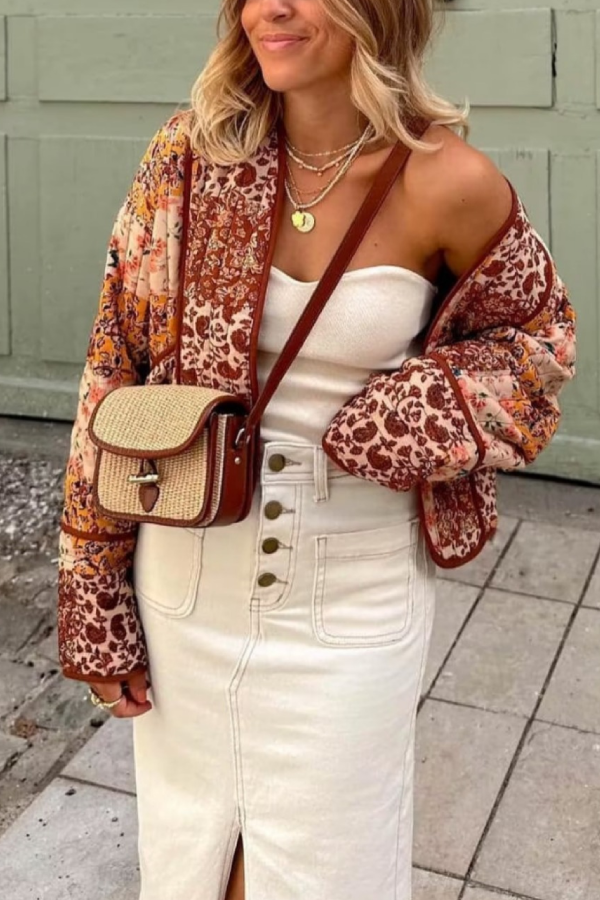 Comfortable Knitted Jacket Short Quilted Modern