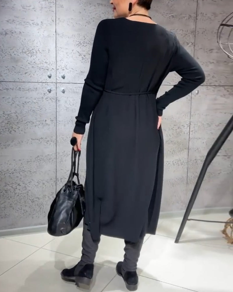 Elegante Kleidung | Unifarben mit Krawatte - IdealeKleiden