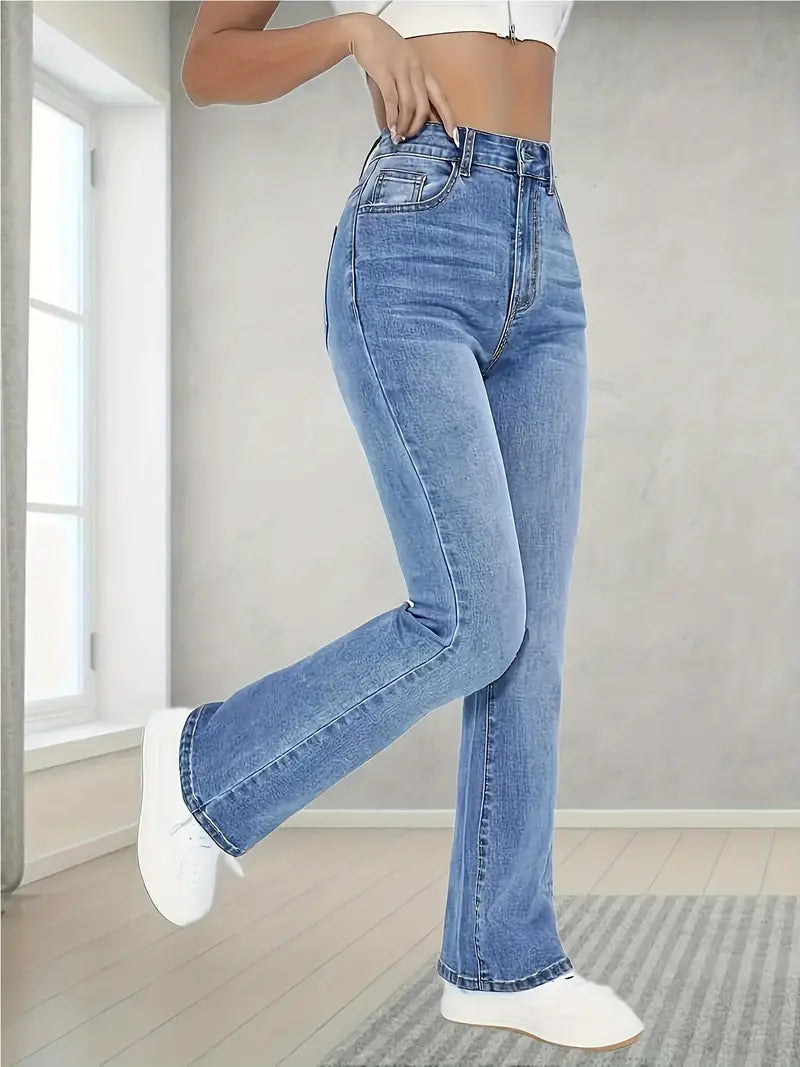 Elegant Women's Jeans Spring Straight Fit