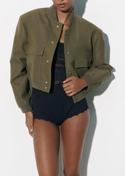 Practical Baseball Jacket Olive Green