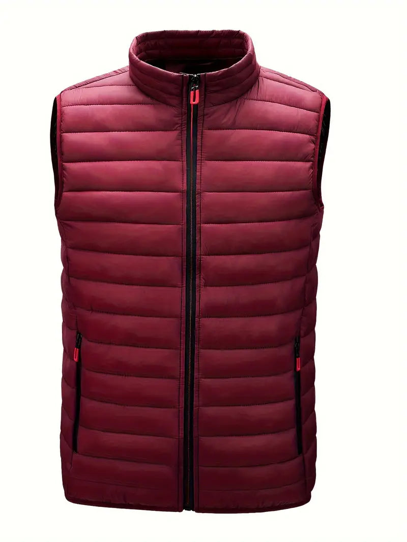 Men's Lightweight Vest with Stand-Up Collar