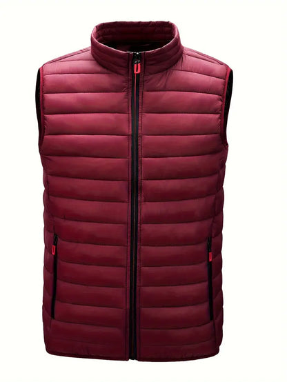 Men's Lightweight Vest with Stand-Up Collar