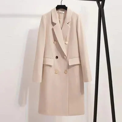 Stylish Women's Double-Breasted Coat Modern