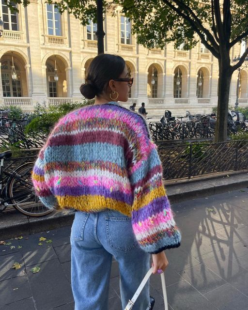 Striped Jumper Open Trendy