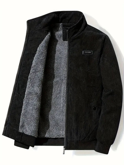 Men's Stand-Up Collar Jacket Elegant Black