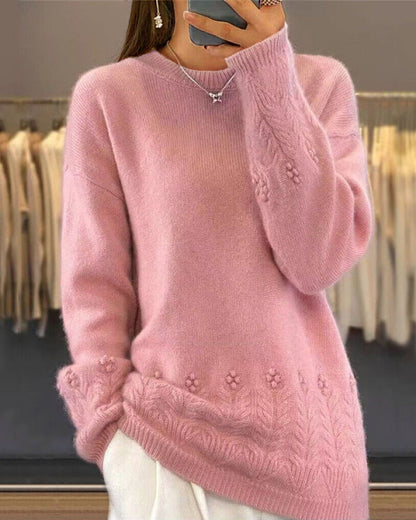 Stylish Solid Color Sweater Retro Chic