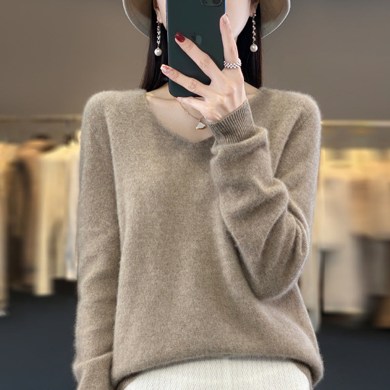 Comfortable Women's V-Neck Warm Winter Sweater