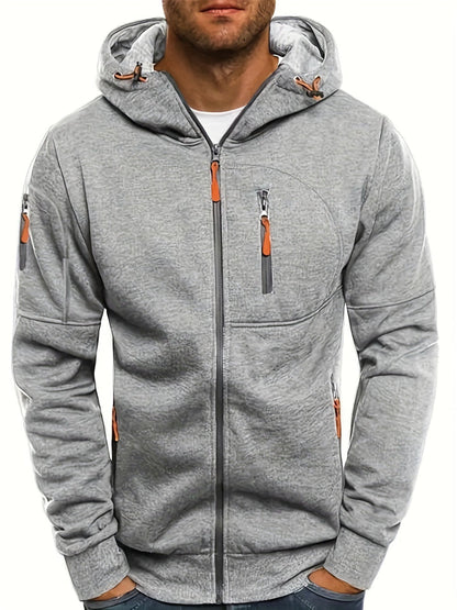 Sportlicher Kapuzenpullover Reißverschluss Funcition - IdealeKleiden