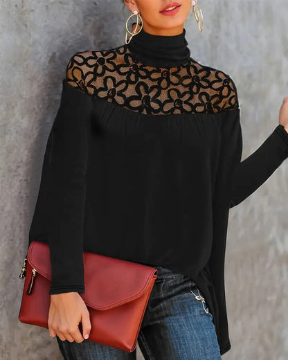 Elegant Dress | Turtleneck Lace Sheer