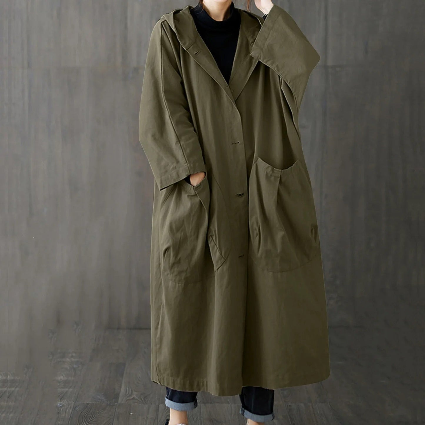 Hooded Coat Casual Design